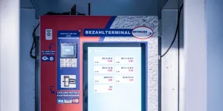 Bedien-Terminal der Betontankstelle